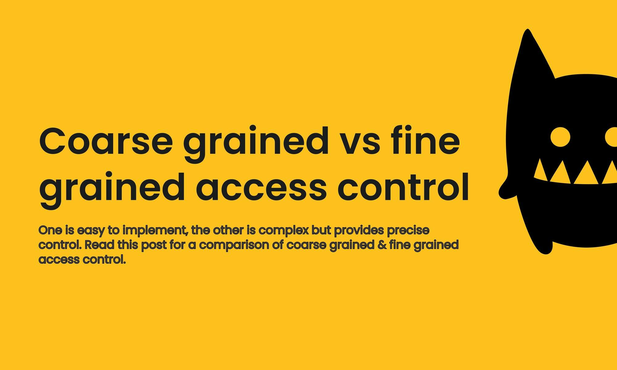 Coarse grained vs fine grained access control